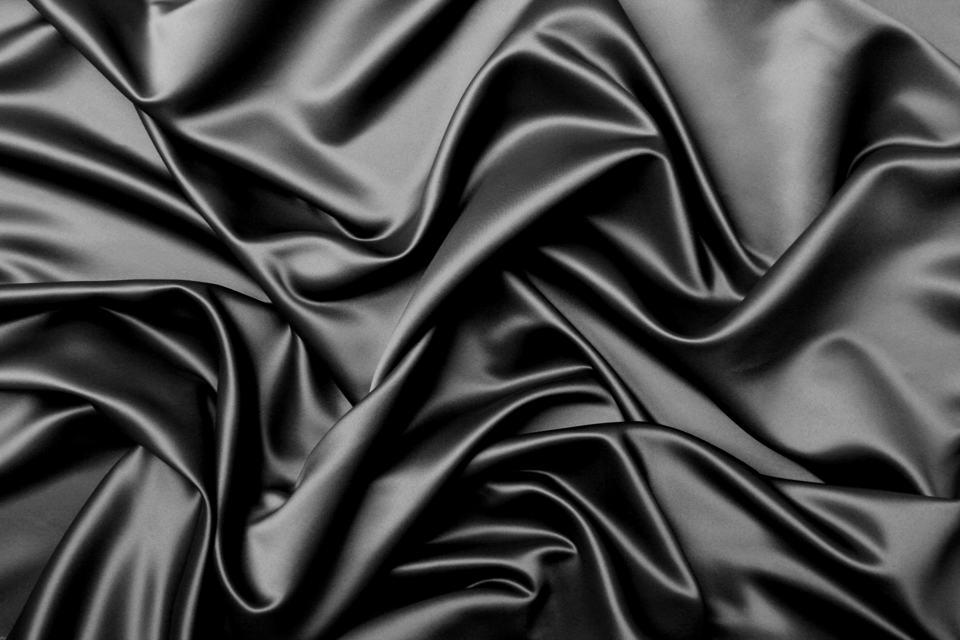 Черная ткань шелк